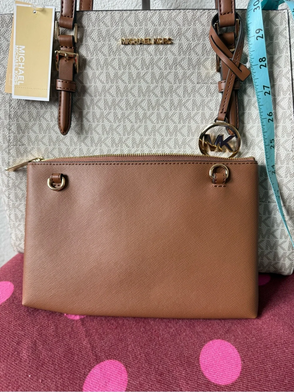 Michael Kors Charlotte Large 3-in-1 Signature Tote Set Vanilla NWT